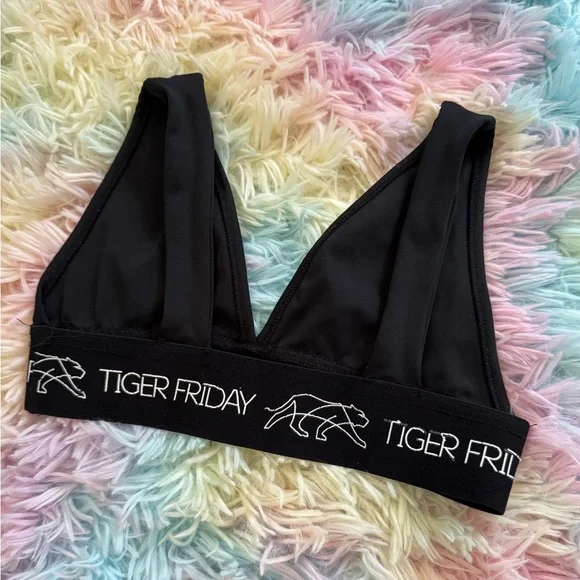 Tiger Friday AXS Logo Rule Breaker Black Bralette - Picture 2 of 4